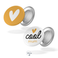 Lot de 2 badges LOVE - Coeur jaune + cool mum