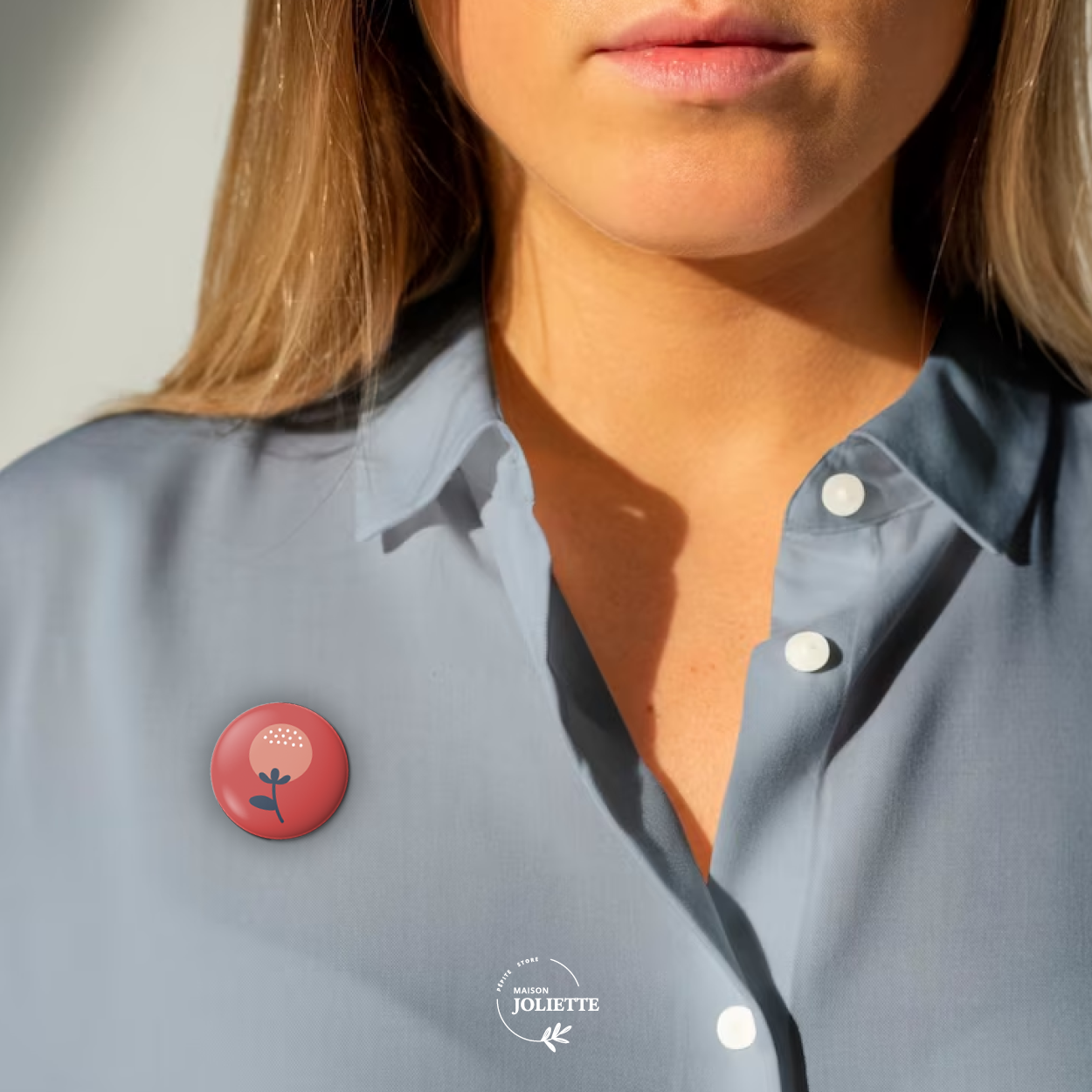 Badge - Fleur rouge