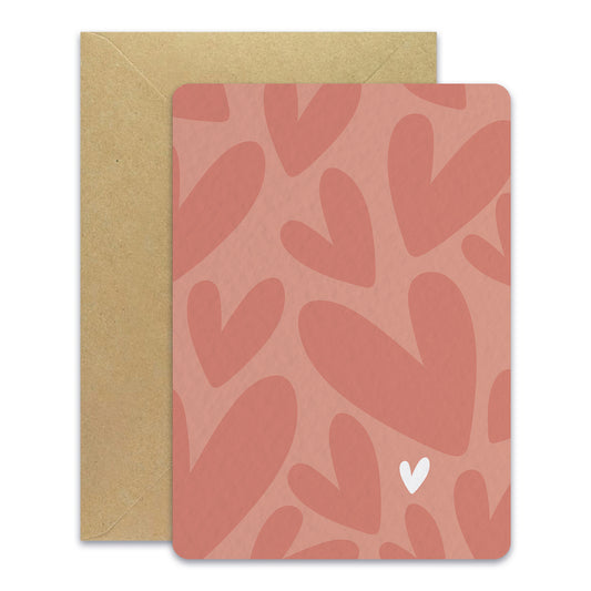 Multi Coeurs Rose - Carte postale