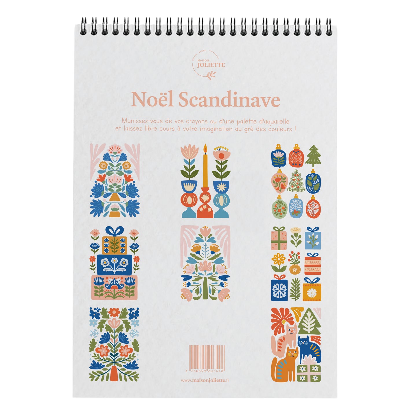 Carnet de coloriage A4 - Noël Scandinave
