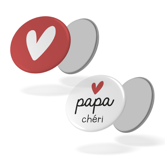 Papa chéri - Lot de 2 magnets #46
