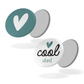 Lot de 2 magnets LOVE - Coeur turquoise + cool dad