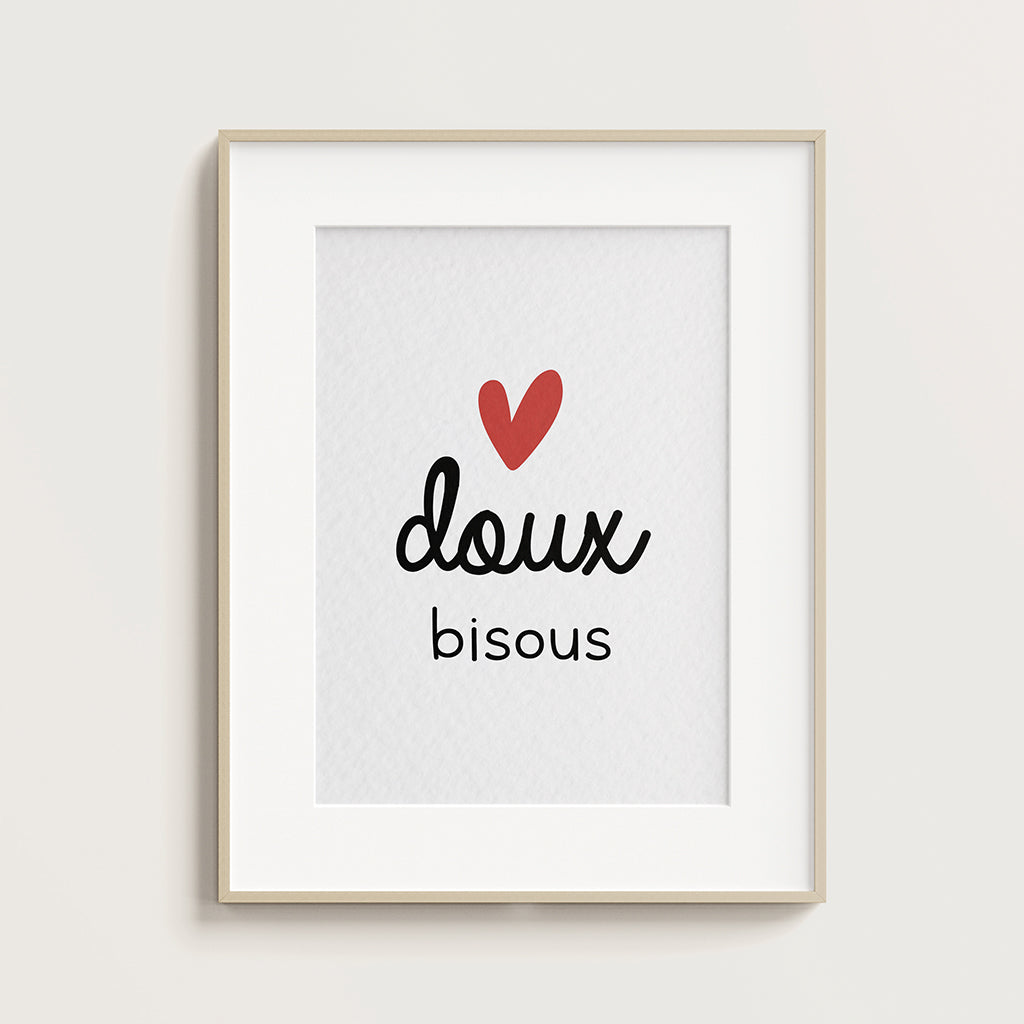 Affiche A4 - Doux bisous