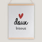 Affiche A4 - Doux bisous