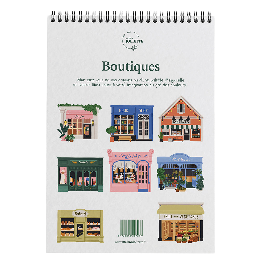 Carnet de coloriage A4 - Boutiques (précommande uniquement pour les pros - livraison courant février)