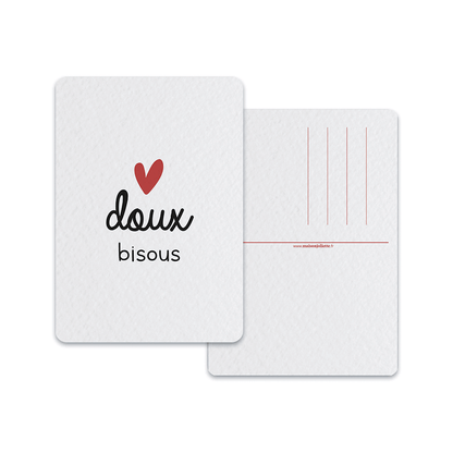 Doux bisous - Carte postale
