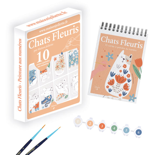 Peinture aux numéros - Chats Fleuris