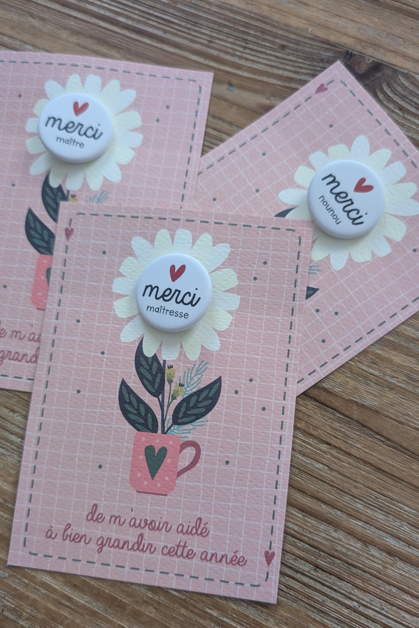 Badge Merci Maîtresse, Maître & Nounou🌼 (Spécial Fin d'année)