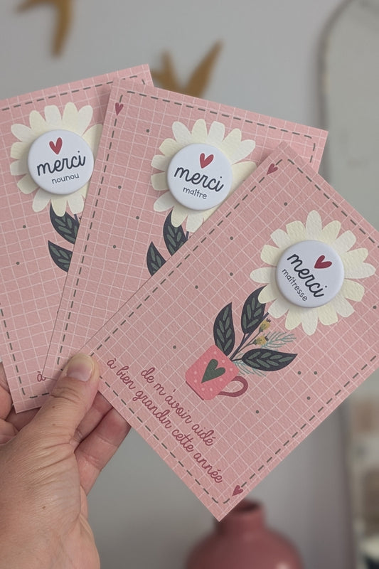 Badge Merci Maîtresse, Maître & Nounou🌼 (Spécial Fin d'année)