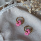 Boucles d'oreilles Méli Mélo "Fleurette" - Rose bonbon brillant