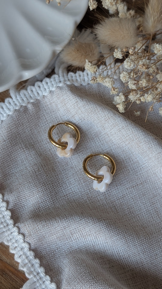 Boucles d'oreilles Méli Mélo "Fleurette" - Capuccino