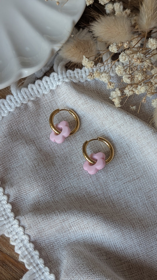 Boucles d'oreilles Méli Mélo "Fleurette" - Barbapapa mat