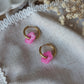 Boucles d'oreilles Méli Mélo "Fleurette" - Rose Barbie