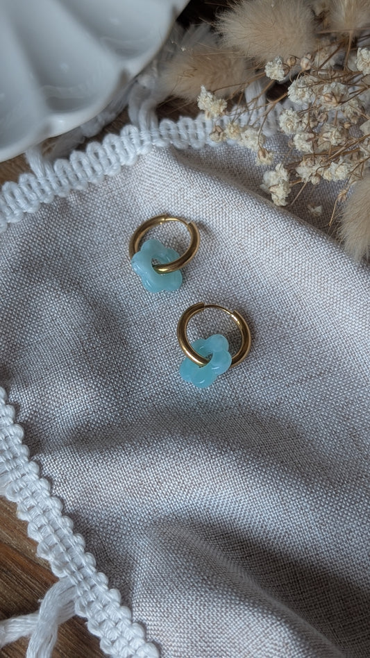 Boucles d'oreilles Méli Mélo "Fleurette" - Lagon